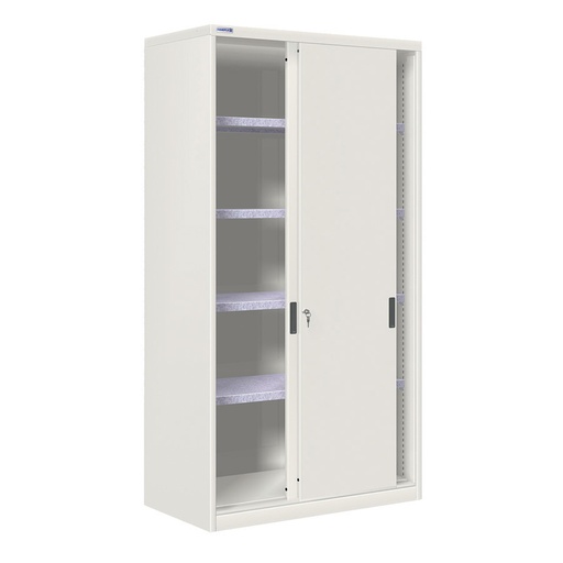 [024750] Armario de puertas correderas con 4 estantes ajustables - Dim.: 1026x600x2000h mm - gris ral 7035