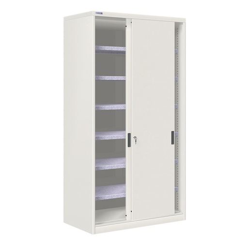 [024754] Armario de puertas correderas con 6 estantes ajustables - Dim.: 1026x600x2000h mm - gris ral 7035