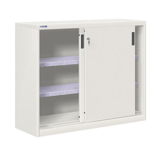 [024768] Armario de puertas correderas con 2 estantes ajustables - Dim.: 1200x450x1000h mm - gris ral 7035