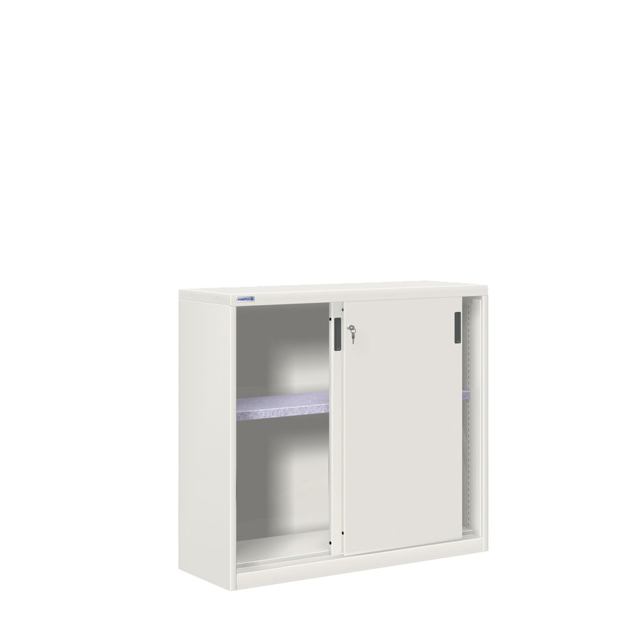 [024772] Armario de puertas correderas con 1 estante ajustable - Dim.: 1200x450x1200h mm - gris ral 7035