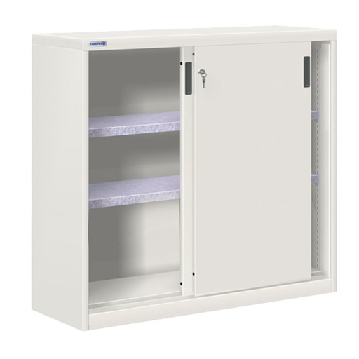 [024774] Armario de puertas correderas con 2 estantes ajustables - Dim.: 1200x450x1200h mm - gris ral 7035