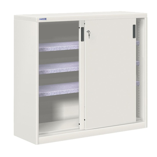 [024776] Armario de puertas correderas con 3 estantes ajustables - Dim.: 1200x450x1200h mm - gris ral 7035