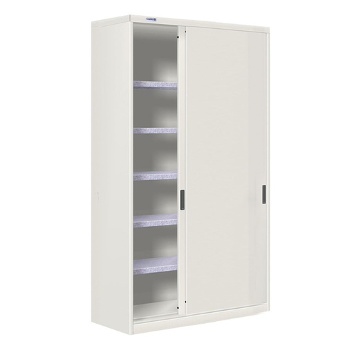 [024780] Armario de puertas correderas con 5 estantes ajustables - Dim.: 1200x450x2000h mm - gris ral 7035