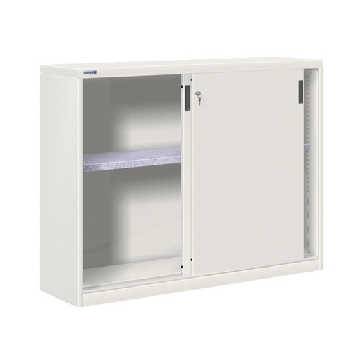 [024784] Armario de puertas correderas con 1 estante ajustable - Dim.: 1420x450x1000h mm - gris ral 7035