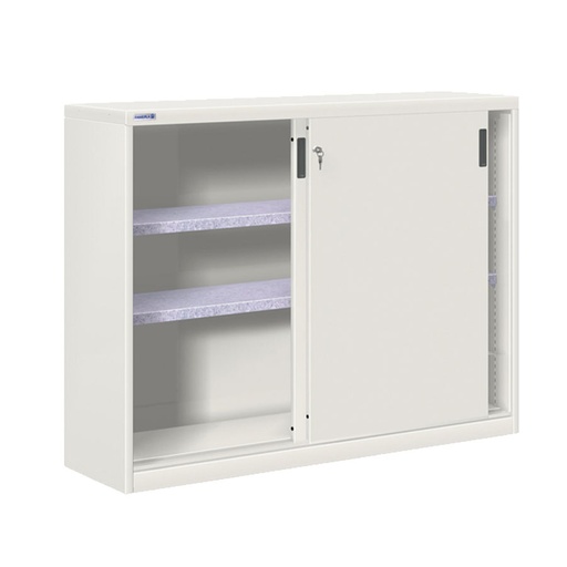 [024786] Armario de puertas correderas con 2 estantes ajustables - Dim.: 1420x450x1000h mm - gris ral 7035