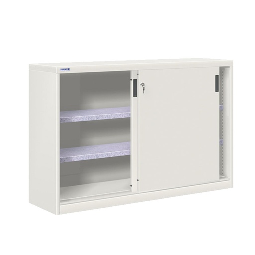 [024798] Armario de puertas correderas con 2 estantes ajustables - Dim.: 1420x450x1200h mm - gris ral 7035