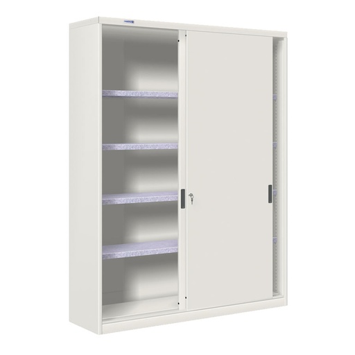 [024808] Armario de puertas correderas con 4 estantes ajustables - Dim.: 1420x450x2000h mm - gris ral 7035