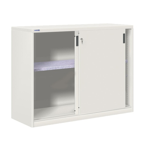 [024820] Armario de puertas correderas con 1 estante ajustable - Dim.: 1420x600x1000h mm - gris ral 7035