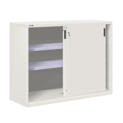 [024822] Armario de puertas correderas con 2 estantes ajustables - Dim.: 1420x600x1000h mm - gris ral 7035