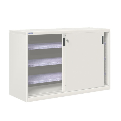 [024830] Armario de puertas correderas con 3 estantes ajustables - Dim.: 1420x600x1200h mm - gris ral 7035