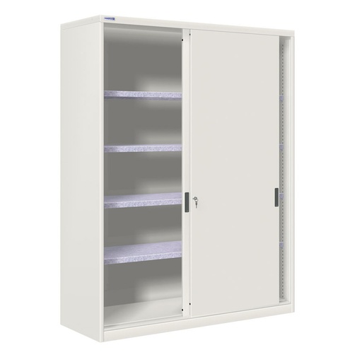 [024844] Armario de puertas correderas con 4 estantes ajustables - Dim.: 1420x600x2000h mm - gris ral 7035