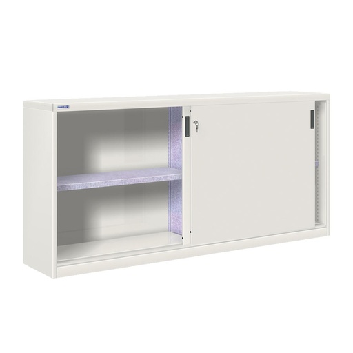 [024856] Armario de puertas correderas con divisor central y 2 estantes ajustables - Dim.: 2052x450x1000h mm - gris ral 7035