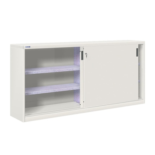 [024858] Armario de puertas correderas con divisor central y 4 estantes ajustables - Dim.: 2052x450x1000h mm - gris ral 7035