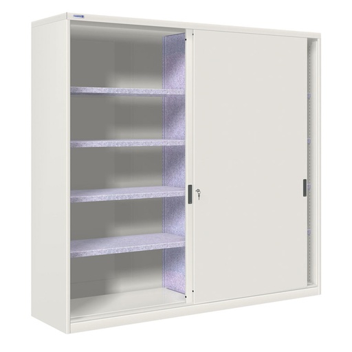 [024901] Armario de puertas correderas con divisor central y 8 estantes ajustables - Dim.: 2052x600x2000h mm - gris ral 7035