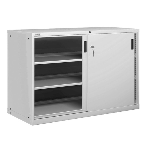 [025173] Armario con puertas correderas y 3 estantes regulables - Dim.: 1431x725x1000h mm - Gris ral 7035