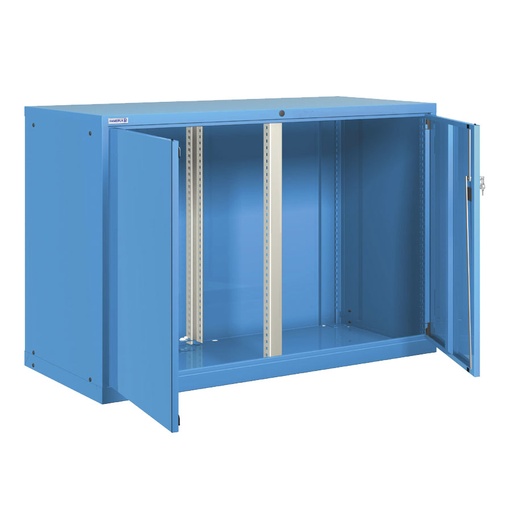 [025176] Armario metálico para taller con puertas batientes y divisor central - Dim.: 1431x725x1000h mm - Azul ral 5012