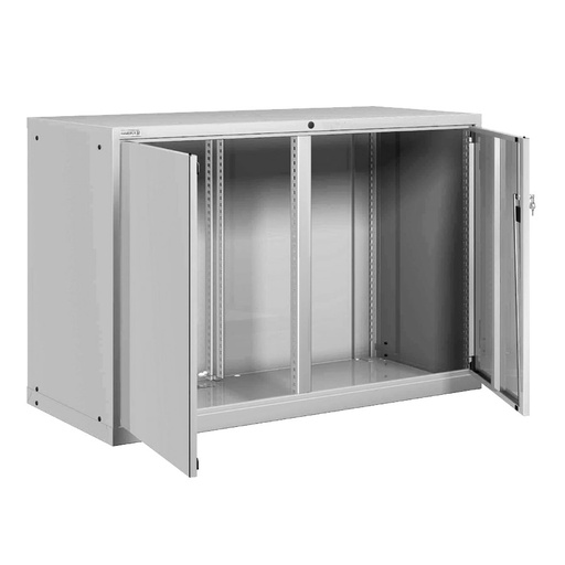 [025177] Armario metálico para taller con puertas batientes y divisor central - Dim.: 1431x725x1000h mm - Gris ral 7035