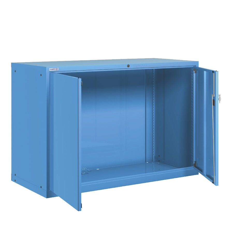 [025178] Armario metálico para taller con puertas batientes - Dim.: 1431x725x1000h mm - Azul ral 5012