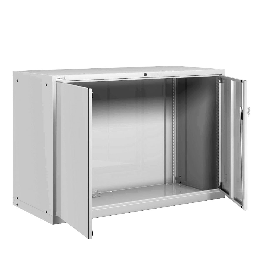 [025179] Armario metálico para taller con puertas batientes - Dim.: 1431x725x1000h mm - Gris ral 7035