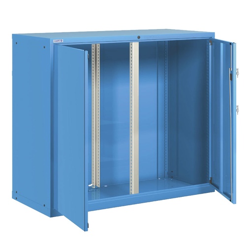 [025192] Armario metálico para taller con puertas batientes y divisor central - Dim.: 1431x725x1450h mm - Azul ral 5012