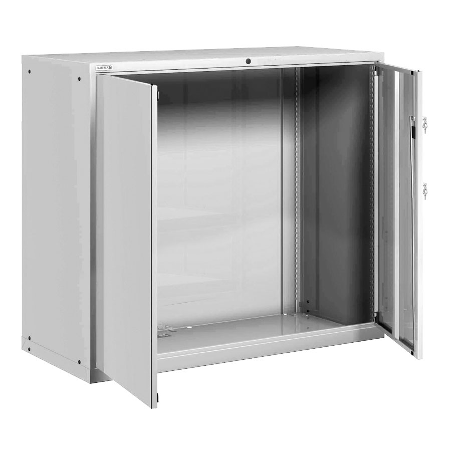[025195] Armario metálico para taller con puertas batientes - Dim.: 1431x725x1450h mm - Gris ral 7035