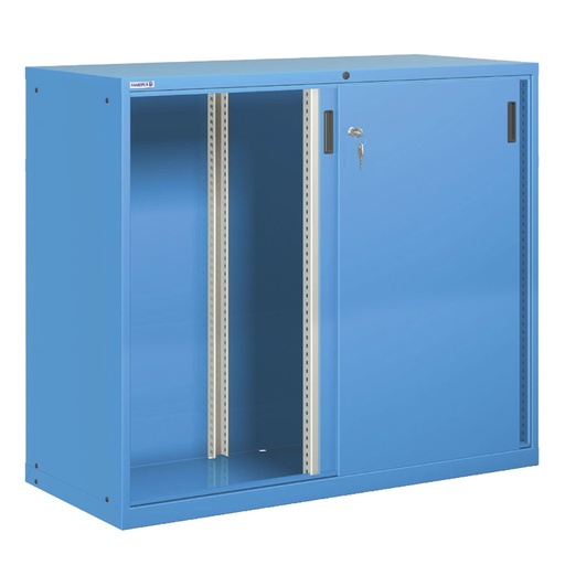 [025196] Armario con puertas correderas y divisor central - Dim.: 1431x725x1450h mm - Azul ral 5012