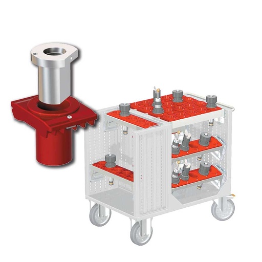 [025400] Carro porta herramientas CNC con 6 bandejas extraíbles y 1 cuadro de inserción - Dim.: 1080x692x970h mm - Gris ral 7035