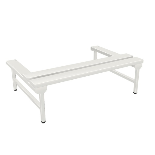 [025433] Banqueta de lamas metálicas para taquilla - Dim.: 605x500/300x350h mm - Gris ral 7035