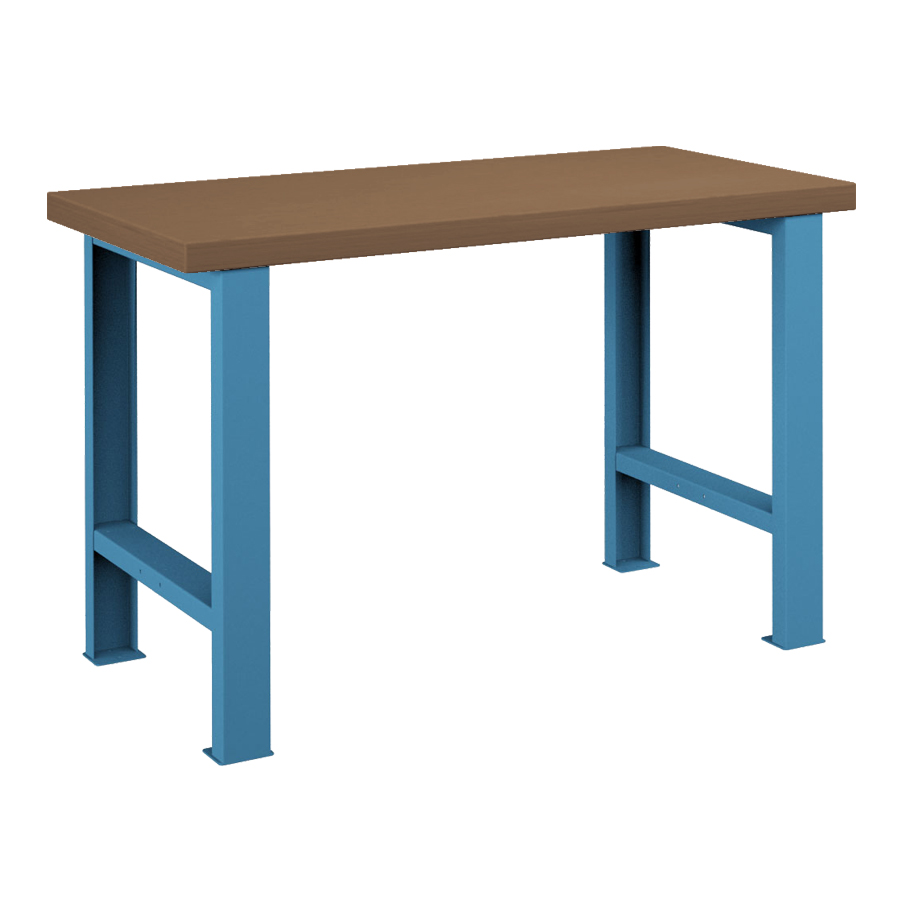 [025697] Banco de trabajo para taller estándar - Dim.: 1250x750x840h mm - Encimera DM, 2 patas - Azul ral 5012