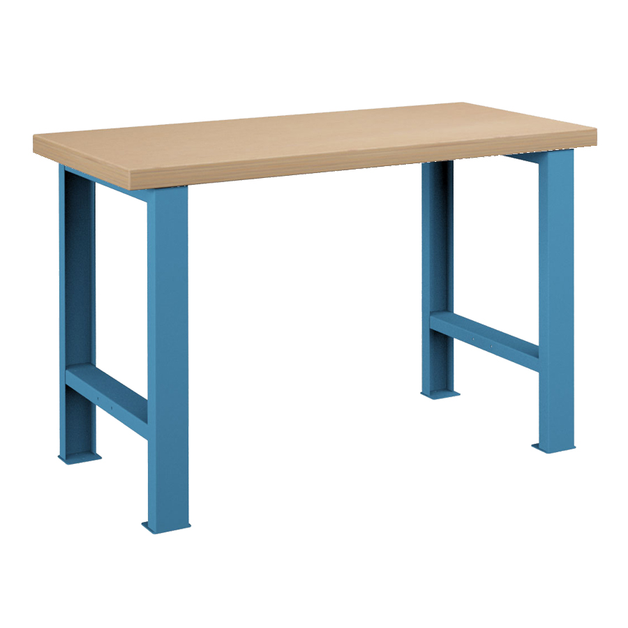 [025701] Banco de trabajo para taller estándar - Dim.: 1250x750x840h mm - Encimera Multiplex, 2 patas - Azul ral 5012