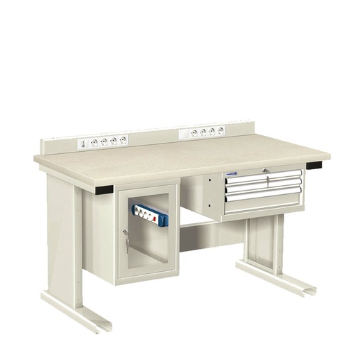 [025801] Estación de trabajo para tareas eléctricas y/o electrónicas - DIm.: 1500x750x1000h mm - Gris ral 7035