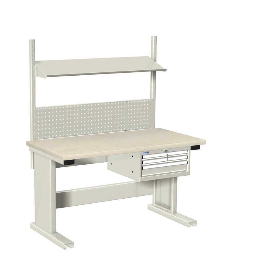 [025804] Estación de trabajo para tareas eléctricas y/o electrónicas - DIm.: 1500x750x1775h mm - Gris ral 7035