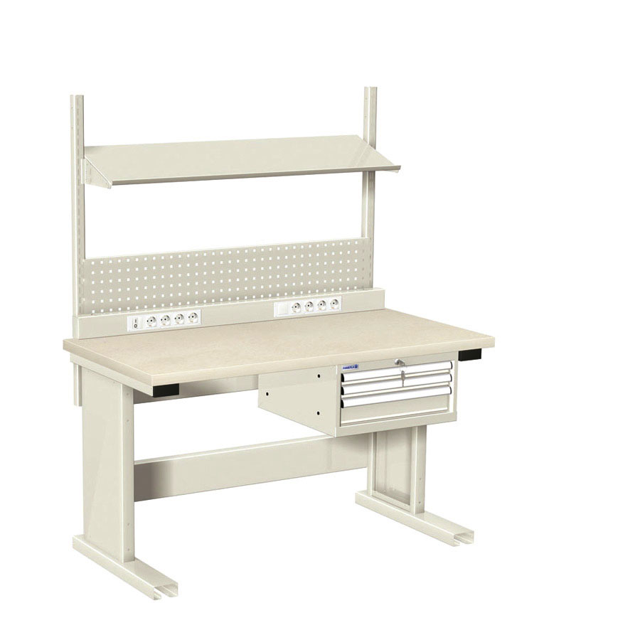 [025805] Estación de trabajo para tareas eléctricas y/o electrónicas - DIm.: 1500x750x1775h mm - Gris ral 7035