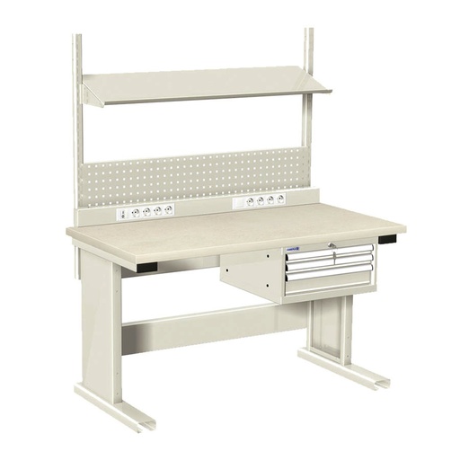 [025805] Estación de trabajo para tareas eléctricas y/o electrónicas - DIm.: 1500x750x1775h mm - Gris ral 7035