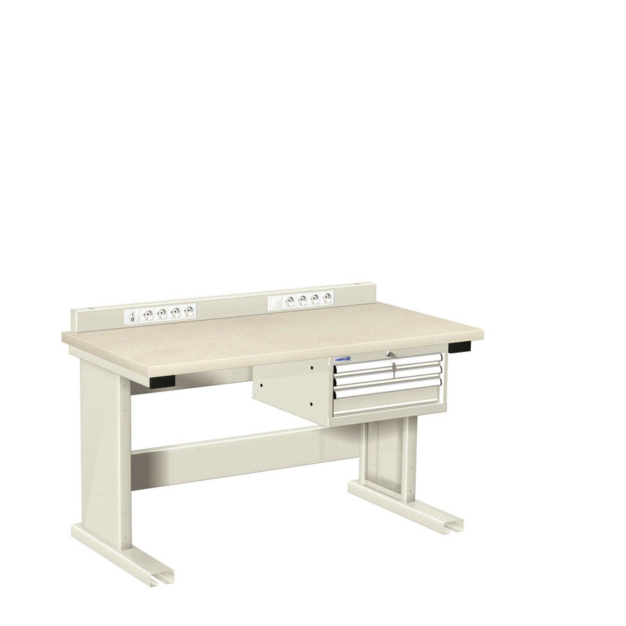 [025809] Estación de trabajo para tareas eléctricas y/o electrónicas - DIm.: 1500x750x1000h mm - Gris ral 7035