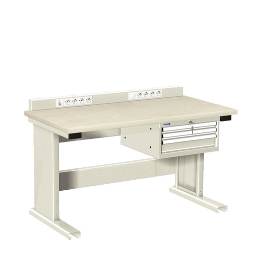 [025809] Estación de trabajo para tareas eléctricas y/o electrónicas - DIm.: 1500x750x1000h mm - Gris ral 7035