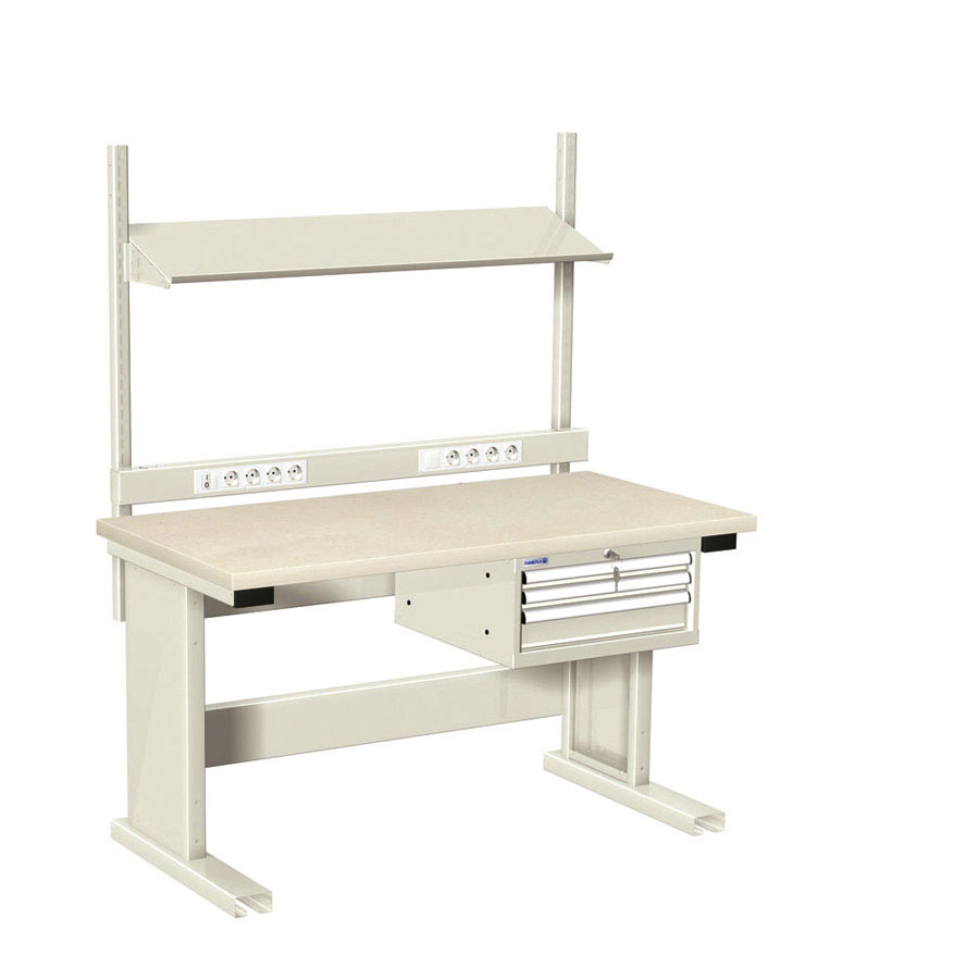 [025810] Estación de trabajo para tareas eléctricas y/o electrónicas - DIm.: 1500x750x1775h mm - Gris ral 7035