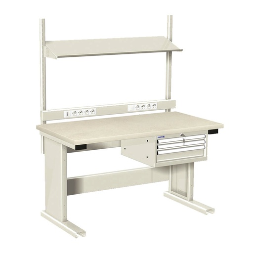 [025810] Estación de trabajo para tareas eléctricas y/o electrónicas - DIm.: 1500x750x1775h mm - Gris ral 7035