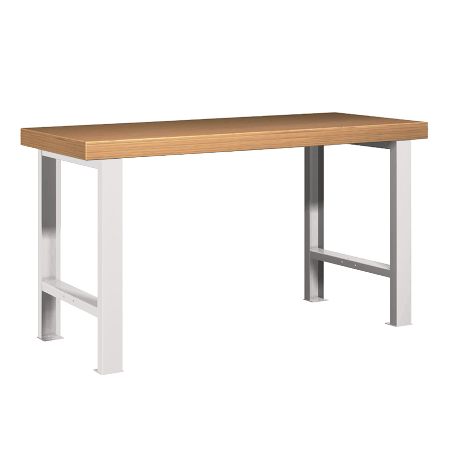 [025859] Banco de trabajo estándar - Dim.: 1500x750x850h mm - Encimera Multiplex, 2 patas - Gris ral 7035