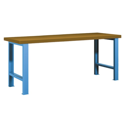 [025904] Banco de trabajo estándar - Dim.: 2000x750x840h mm - Encimera DM, 2 patas - Azul ral 5012
