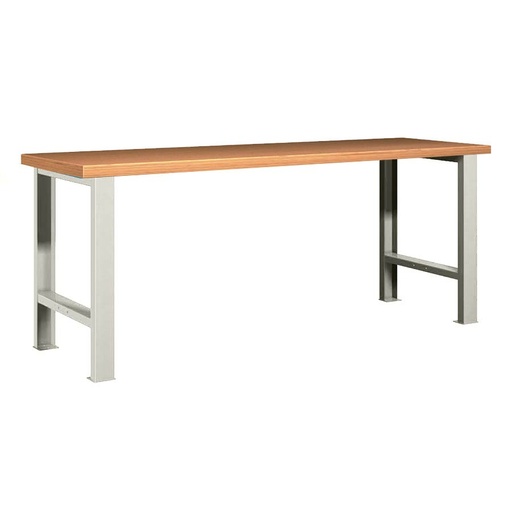 [025931] Banco de trabajo estándar - Dim.: 2000x750x840h mm - Encimera Multiplex, 2 patas - Gris ral 7035