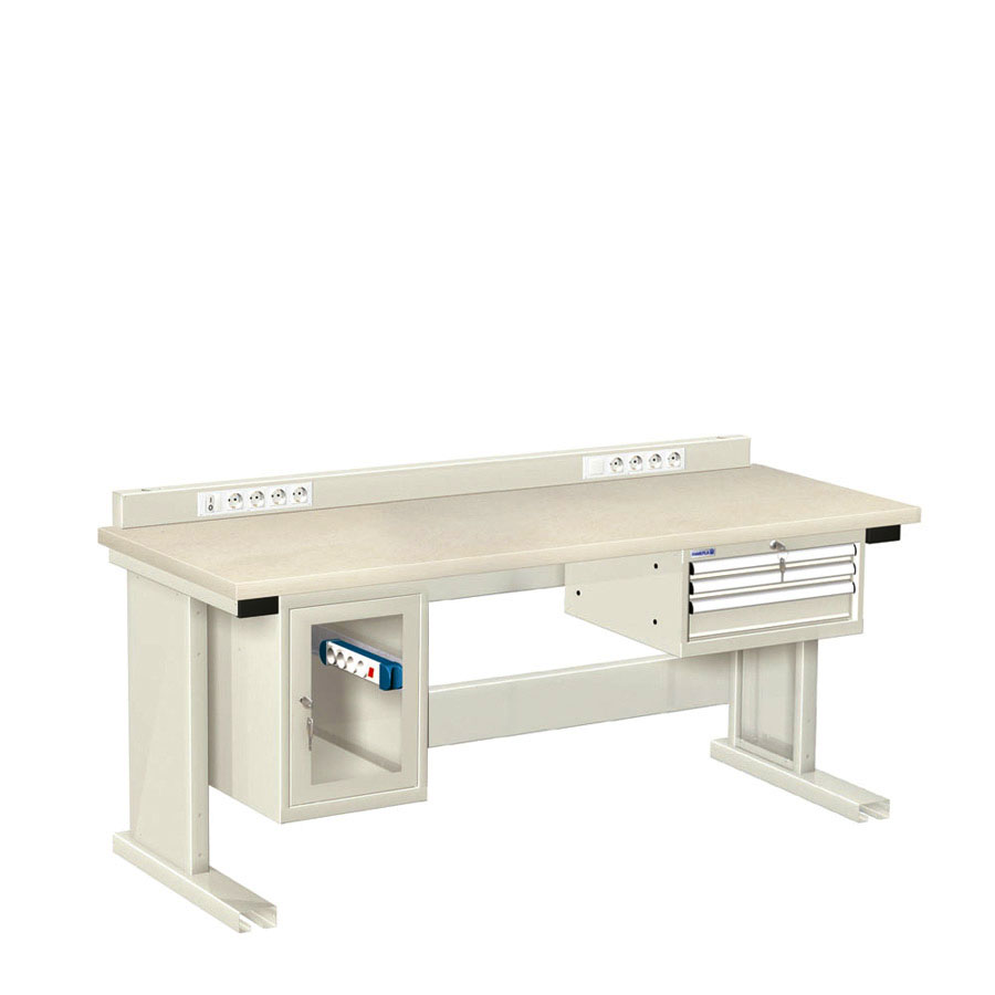 [025972] Estación de trabajo para tareas eléctricas y/o electrónicas - DIm.: 2000x750x1000h mm - Gris ral 7035