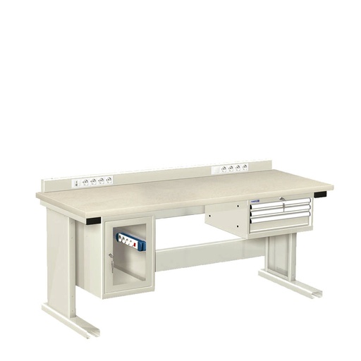 [025972] Estación de trabajo para tareas eléctricas y/o electrónicas - DIm.: 2000x750x1000h mm - Gris ral 7035