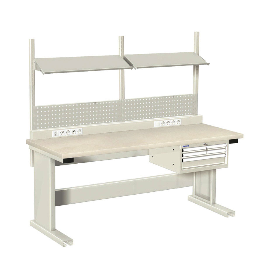 [025976] Estación de trabajo para tareas eléctricas y/o electrónicas - DIm.: 2000x750x1775h mm - Gris ral 7035