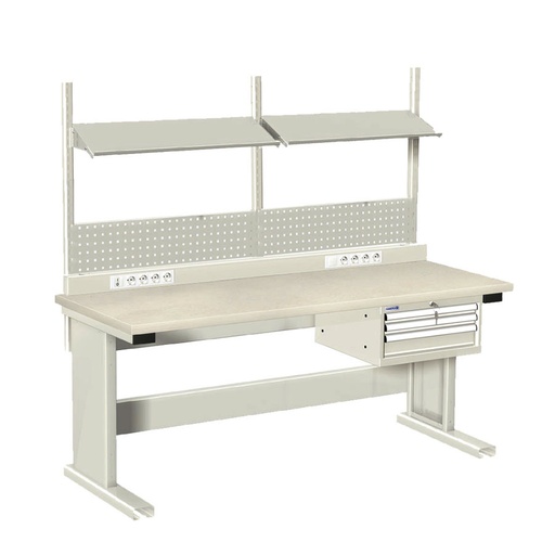 [025976] Estación de trabajo para tareas eléctricas y/o electrónicas - DIm.: 2000x750x1775h mm - Gris ral 7035