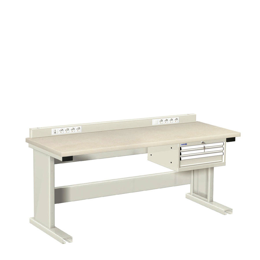 [025980] Estación de trabajo para tareas eléctricas y/o electrónicas - DIm.: 2000x750x1000h mm - Gris ral 7035