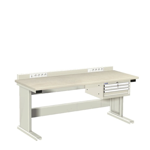 [025980] Estación de trabajo para tareas eléctricas y/o electrónicas - DIm.: 2000x750x1000h mm - Gris ral 7035