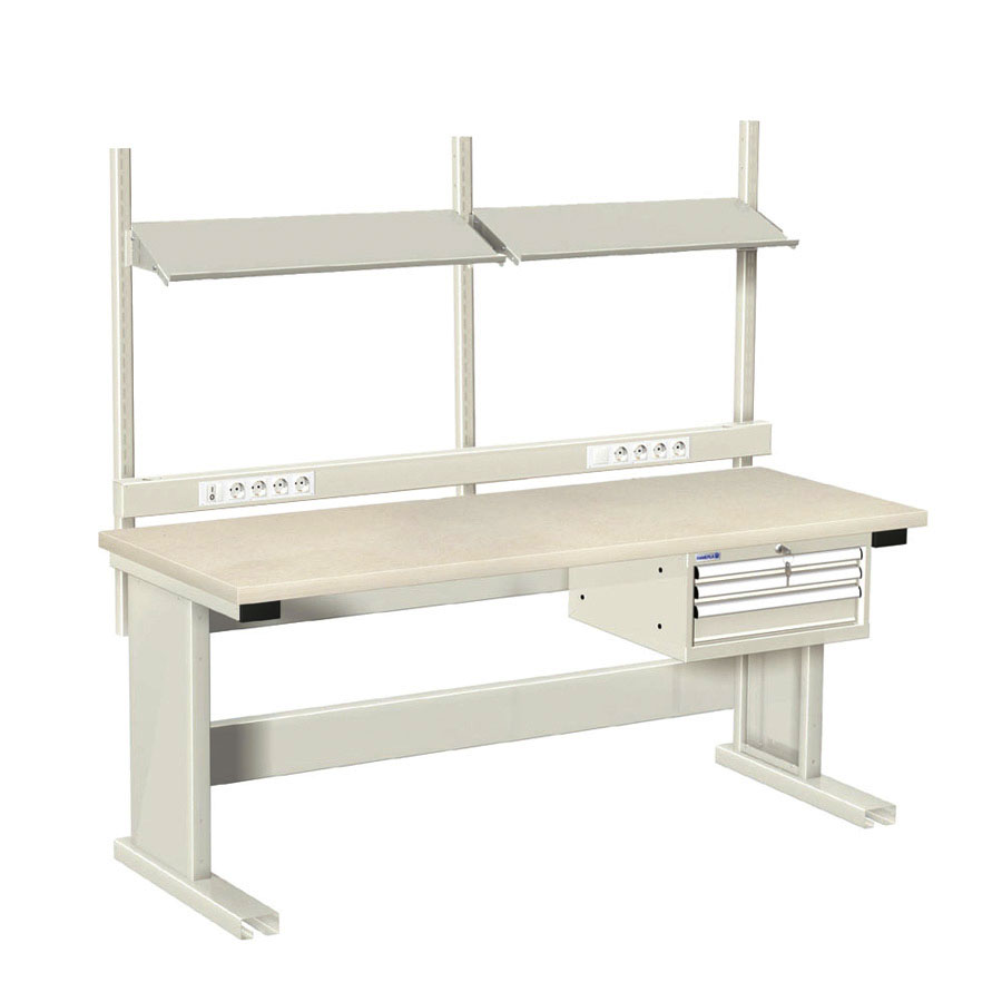 [025981] Estación de trabajo para tareas eléctricas y/o electrónicas - Dim.: 2000x750x1775h mm - Gris ral 7035