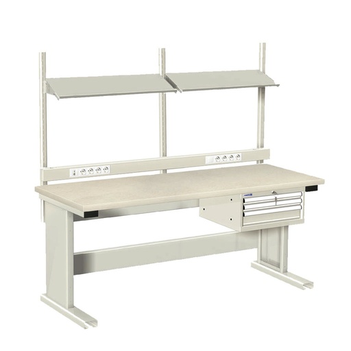 [025981] Estación de trabajo para tareas eléctricas y/o electrónicas - Dim.: 2000x750x1775h mm - Gris ral 7035