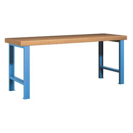 [026037] Banco de trabajo estándar - Dim.: 2000x750x850h mm - Encimera Multiplex, 2 patas - Azul ral 5012